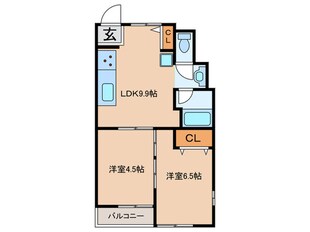 芦屋第一コーポラス(402）の物件間取画像